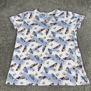 Vintage Basic Editions Shirt Womens XL Bear Pajamas Sleepwear 90s Cute Tee